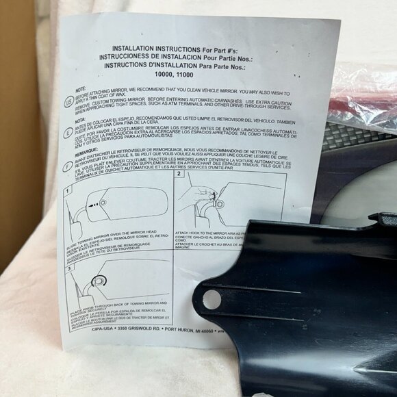 CIPA Custom Towing Mirror Black L or R #11000 for Ford Pickups & GMC/Chevy (NEW) - Picture 8 of 12